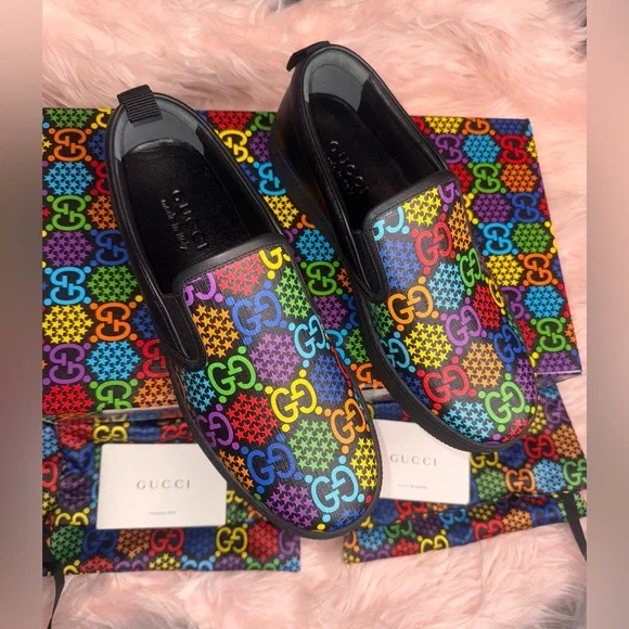 Gucci | Shoes | Gucci Psychedelic Gg Star Rainbow Leather